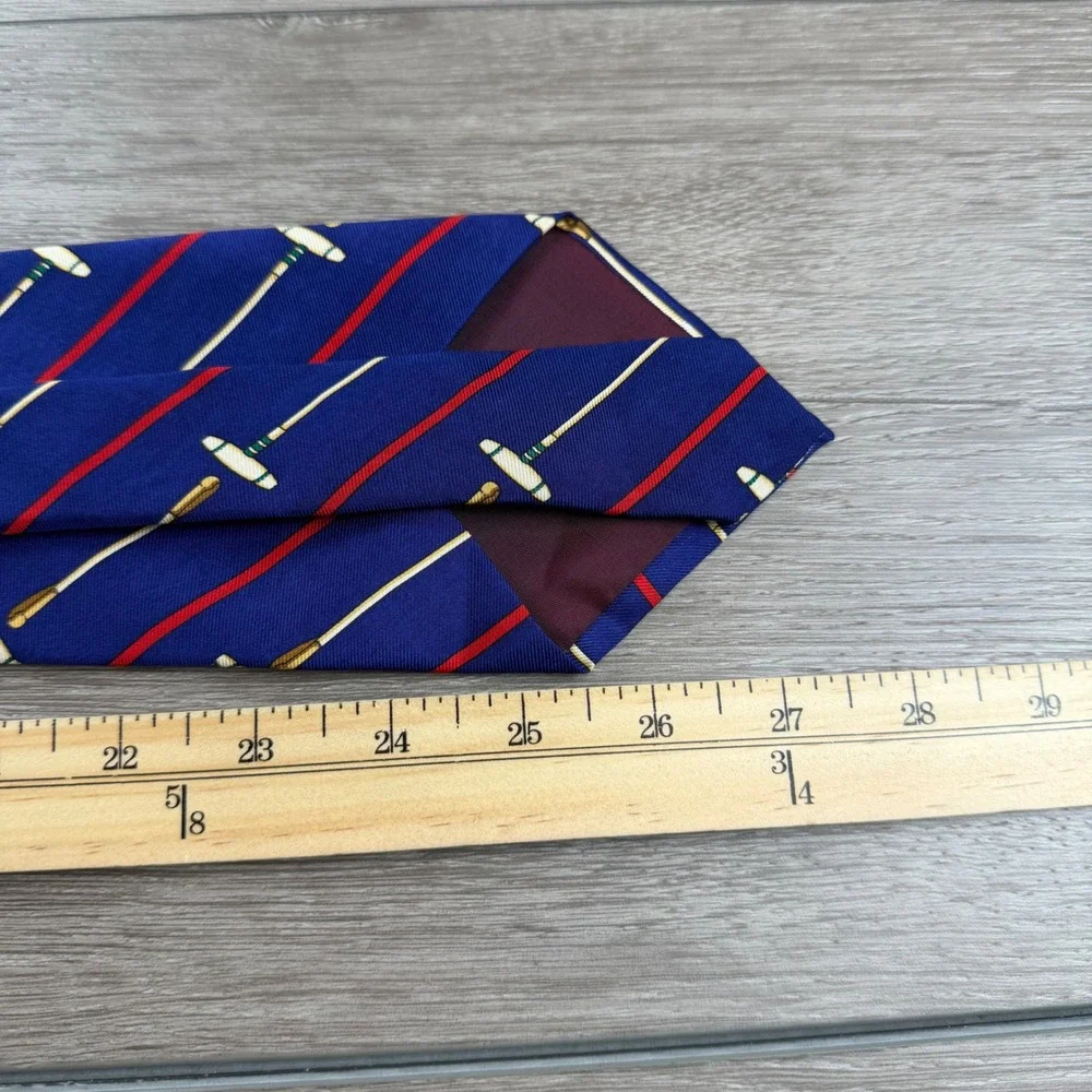 Polo Ralph Lauren Men Necktie Silk Polo Mallet Stripe Blue OS